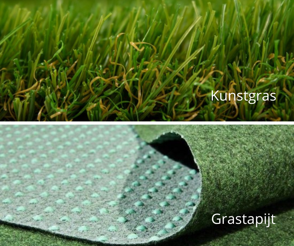 Het verschil tussen kunstgras en grastapijt